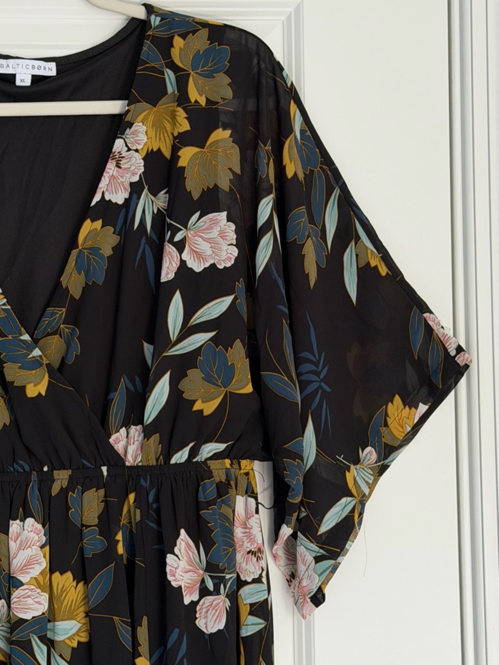 Baltic Born Midnight Floral Kia Kimono Maxi Dress Size XL 39707 - Picture 6 of 16